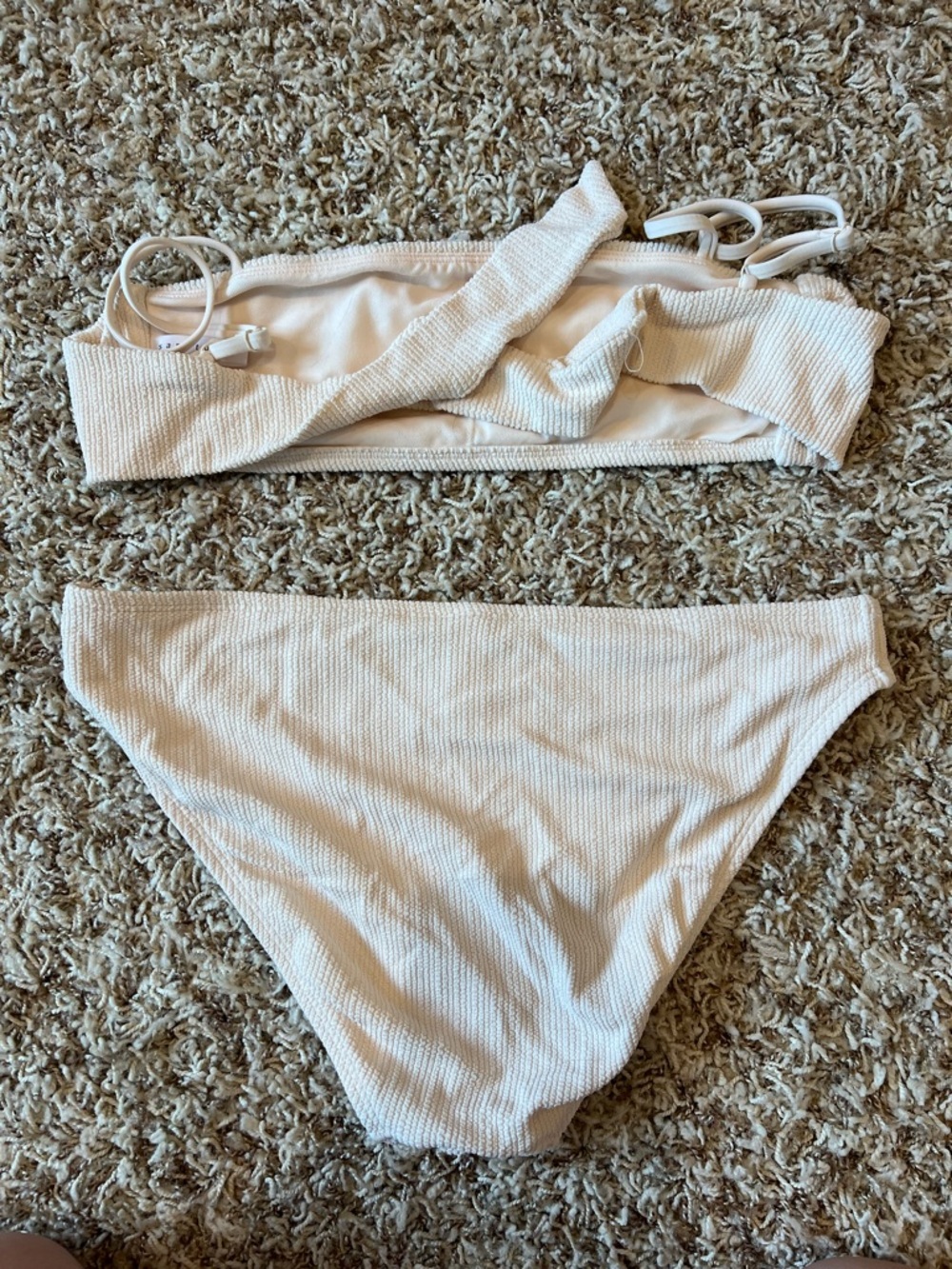 Sanctuary Cream Ribbed Bikini Set - Picture 2 of 4